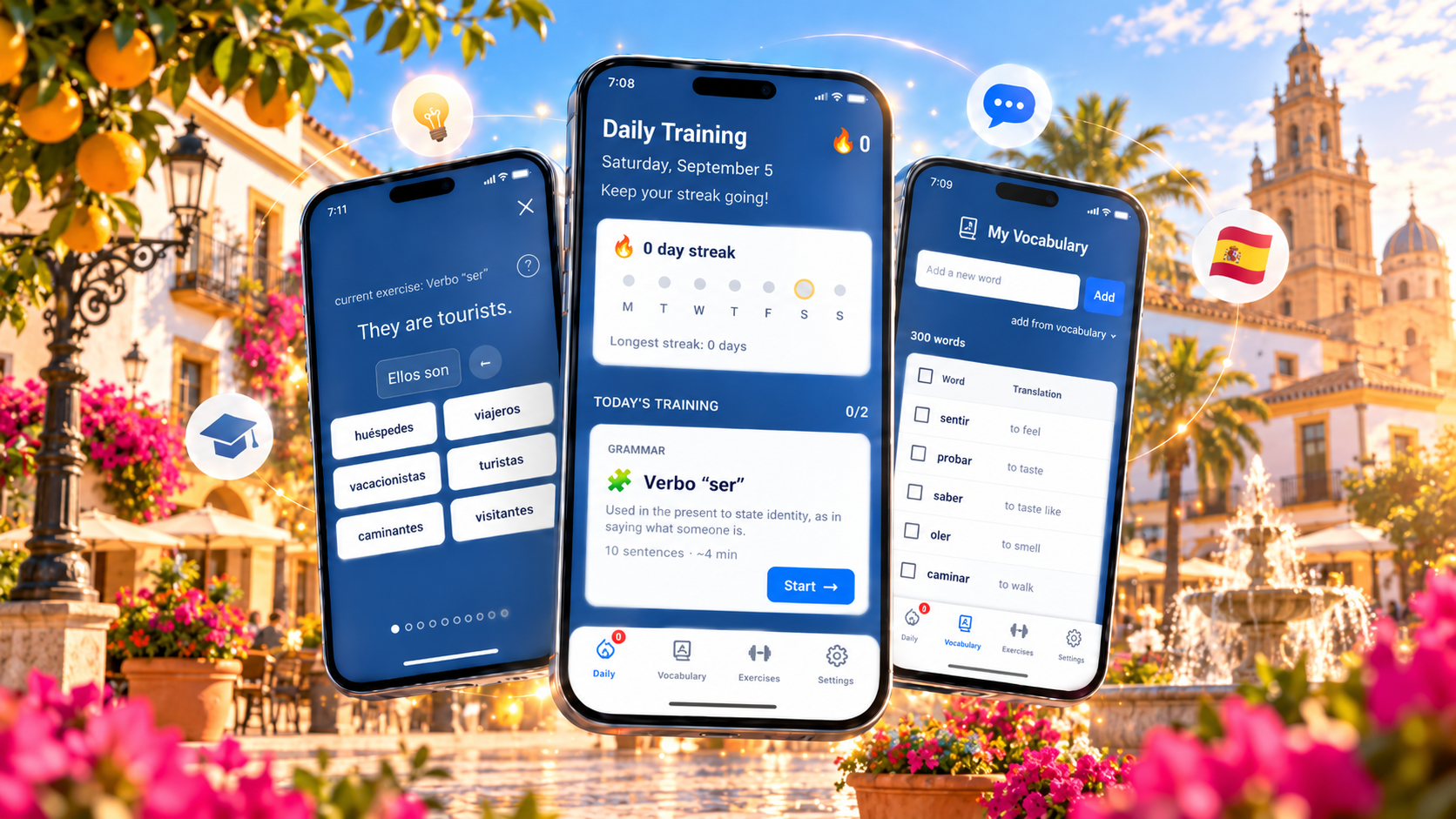 Language practice on LangTrainer